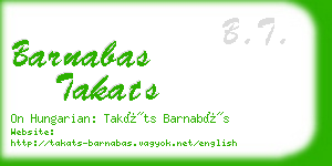 barnabas takats business card